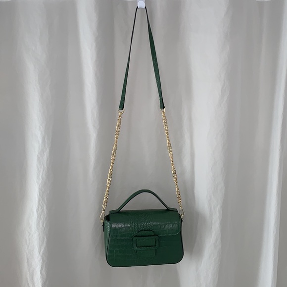 New Cheval Firenze Beatrice Made In Italy Leather Croc Embossed Crossbody - Picture 9 of 15